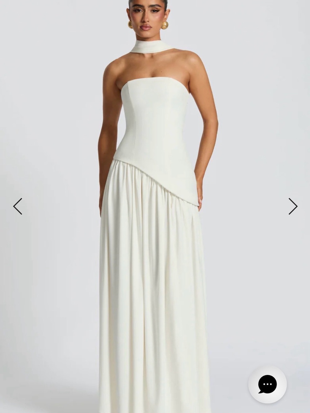 BabyBoo Fashion Strapless White Dress with Scarf- Style Maliyah